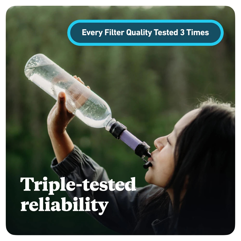 Outdoor Water Filter Straw Water Filtration System Emergency Water Drinking Purifier Sucker Travel Camping Hiking Survival Tools