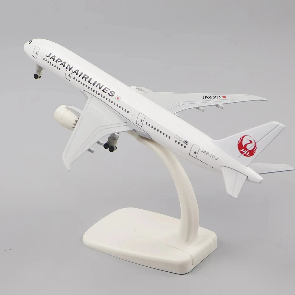 20cm Plane Model Toy Alloy Metal Air Japan Airlines B787 Airways Diecast Airplanes Building Kit with Wheels for Collection Plane