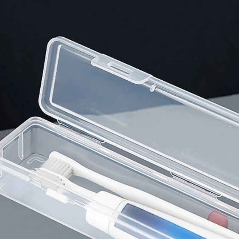 1Pcs Portable Toothbrush Box Plastic Travel Toothbrush Case Transparent Toothbrush Holder Organizer Travel Practical Accessories