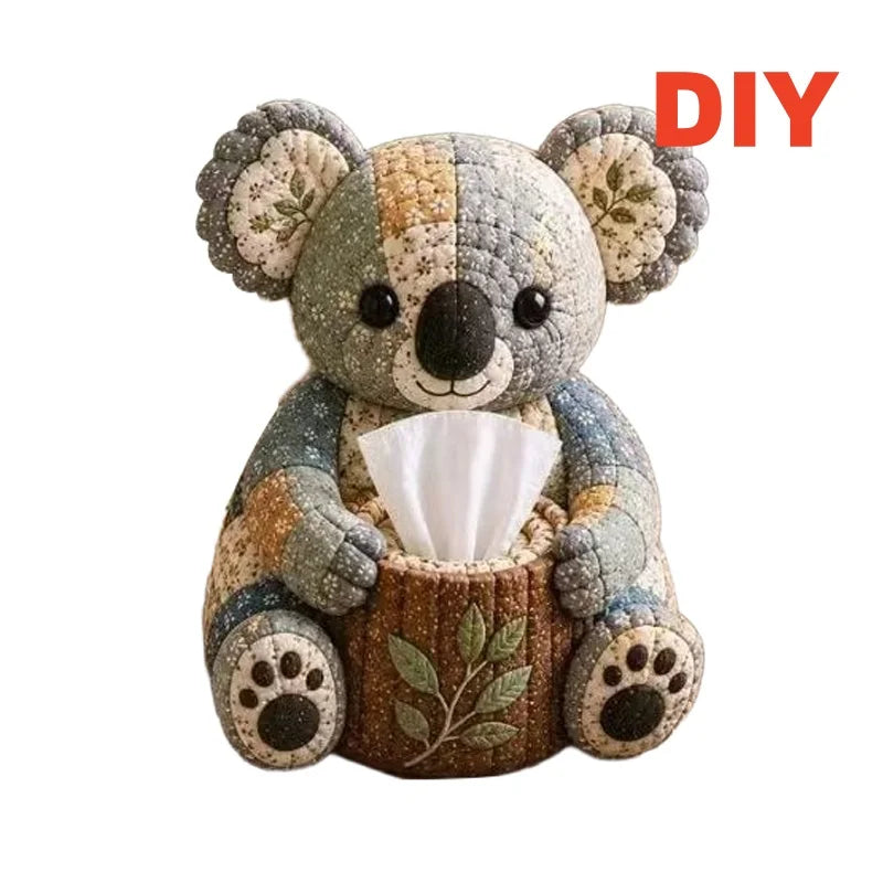 DIY Patchwork Tissue Box Cover Kit Precut Cloth Sewing Thread Tools Handmade Napkin Holder Craft Hobby Home Table Decor Gift