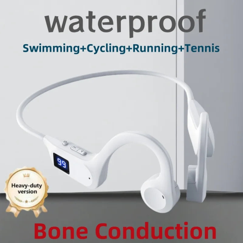 2025 New Bone Conduction Wireless Earphone Sport Swimming Bluetooth Compatible Headphone Hand Free With Mic For Sports Earbuds