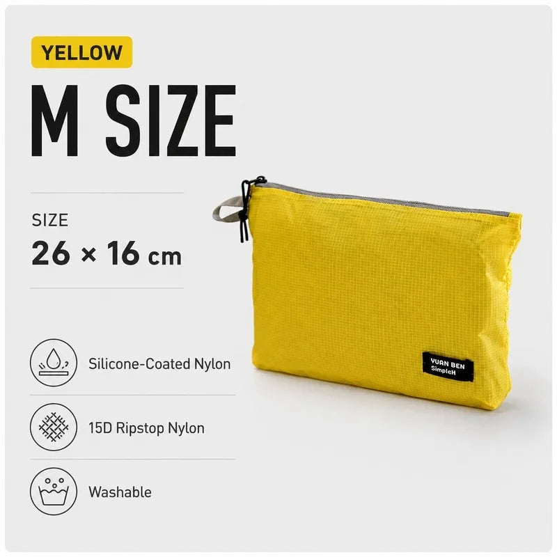Ultralight Waterproof Travel Storage Bag Silicone Coated Nylon Organizer Pouch Clip On Camping Hiking Backpack Gear Packing Bag