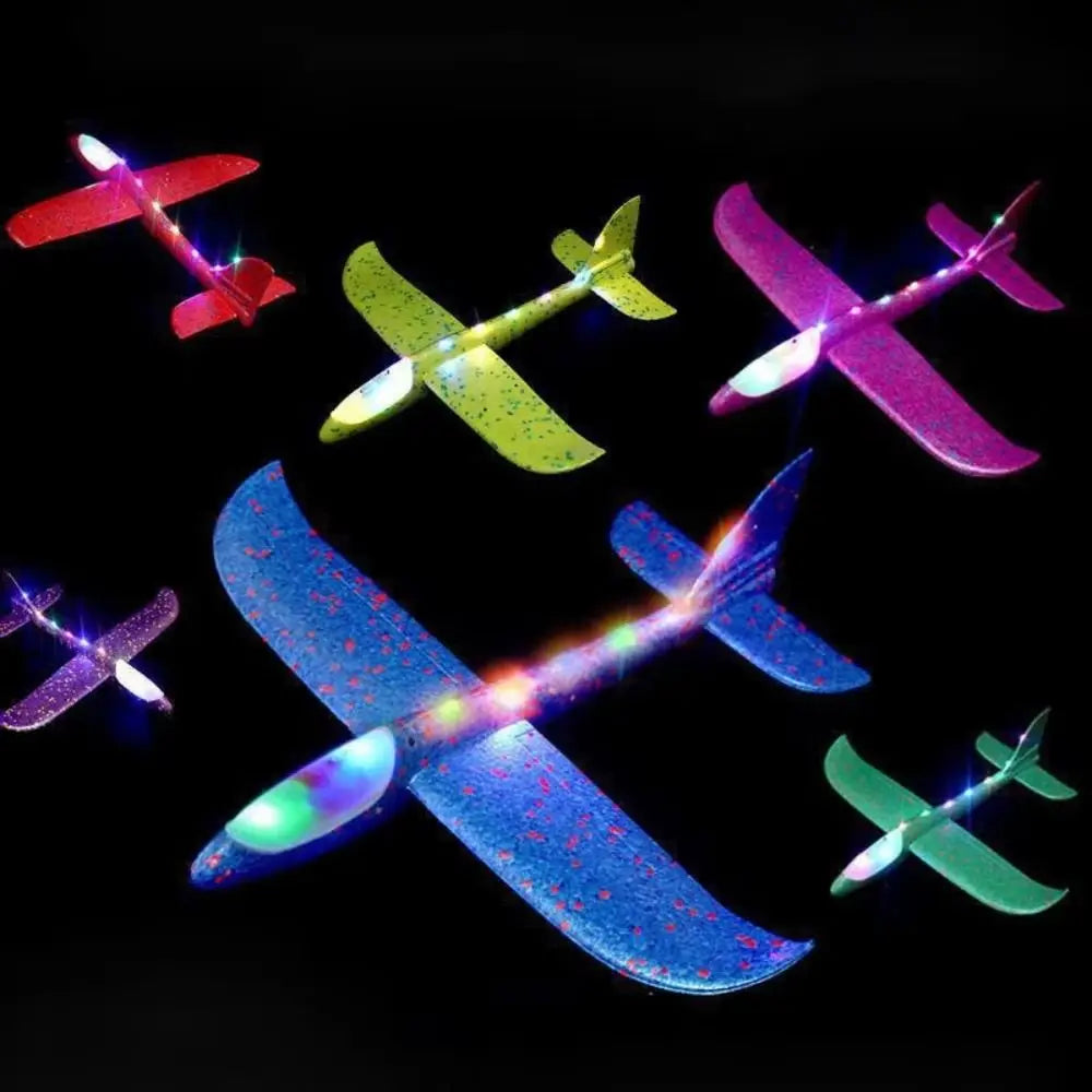 Large Foam Glider Airplane Epp Foam Material with LED Lights Inertial Foam Plane Ultralight Durable Hand Throw Airplane