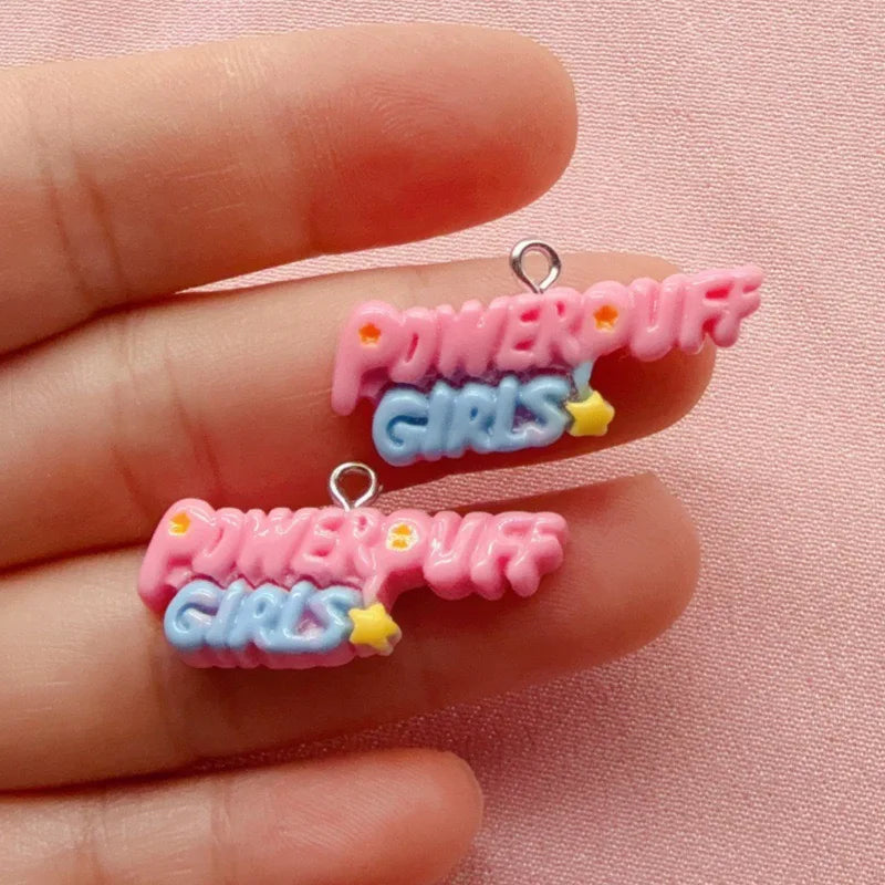 10pcs Cartoon Girl Resin DIY Jewelry Accessories Cartoon Cute Anime Hand Rope Necklace Pendant