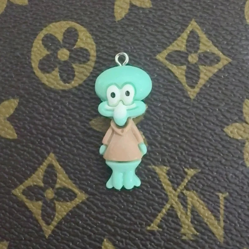 10pcs cartoon resin pendant, DIY jewelry making earrings, keychain accessories