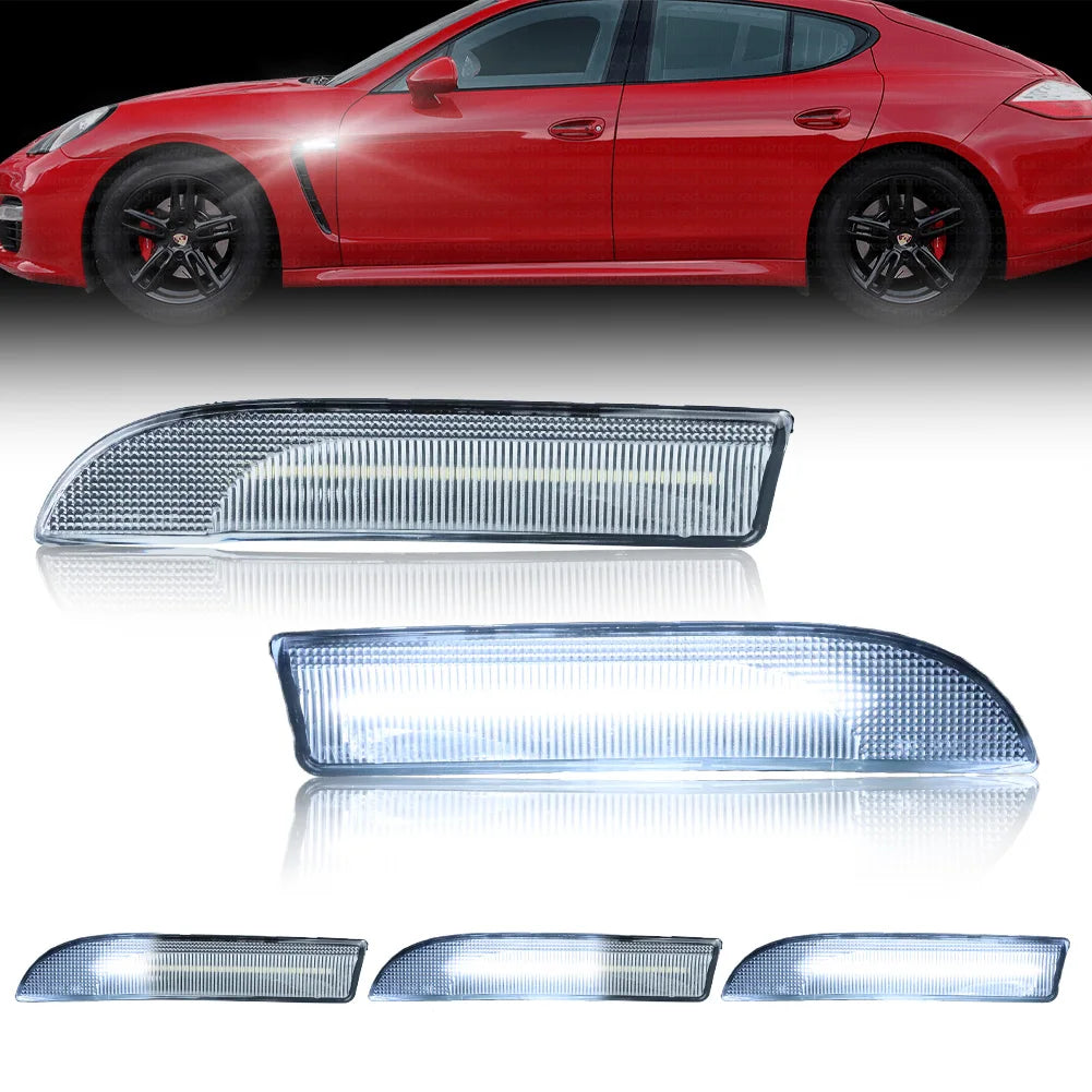 2X Front Side Marker Light Fender Light Turn Signal Light W/LED For 2009 210 2011 2012 2013 2014 2015 2016 Porsche Panamera 970