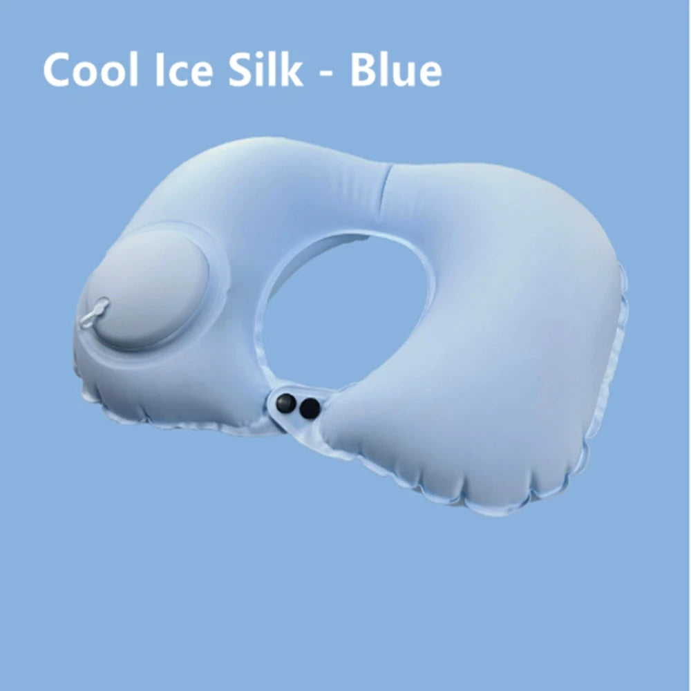 2025 New Inflatable Pillow Travel Portable Neck Protection Pillow Press Inflatable U-shaped Pillow Travel Storage Neck Pillow