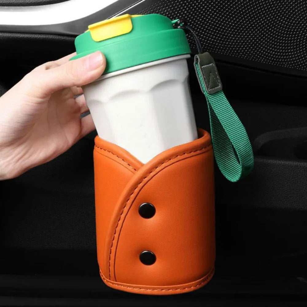 Multifunctional Leather Door Cup Holder Beverage Holder Storage Bucket Rear Seat Cup Holder Storage Bag Car Interior Accessories