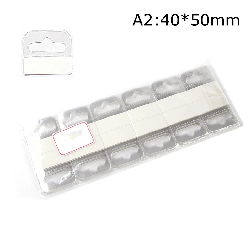 100 Pcs PVC Slot Hole Adhesive Hang Tabs Hook Merchandise Package Box Bag Hangers Peghooks Display For Store Retail Display
