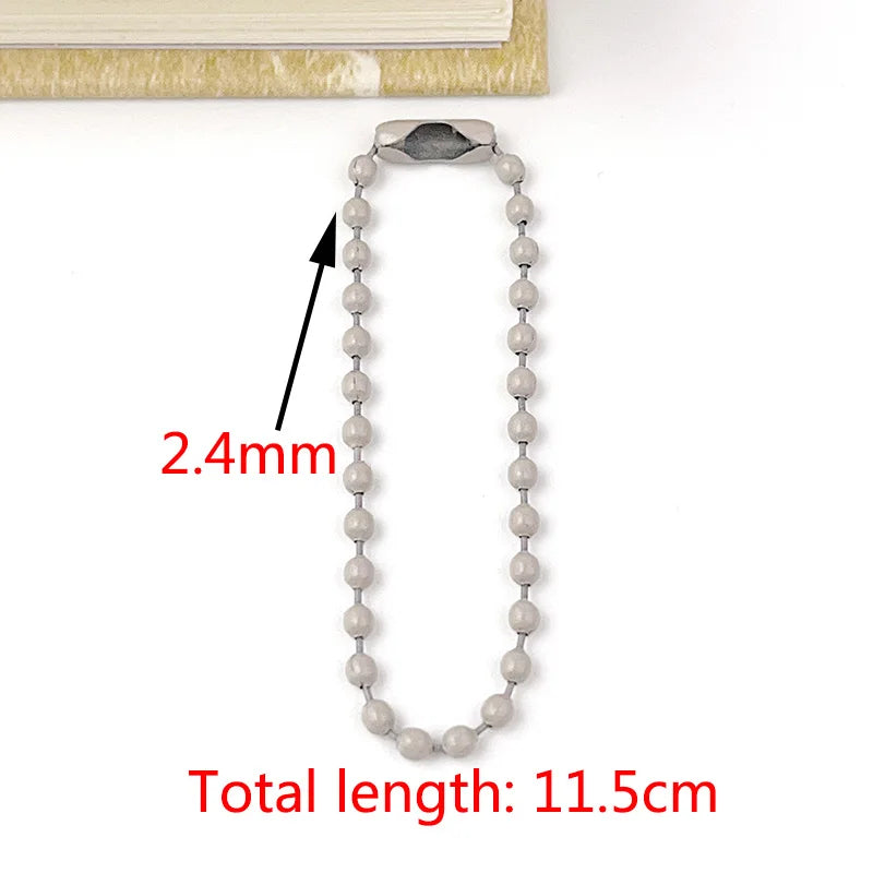 10 Colors 11.5cm 50-200piece 2.4mm Baking Paint Metal Bead Chain Round Wave Chain Handmade DIY Tag Keychain Toy Pendant Material