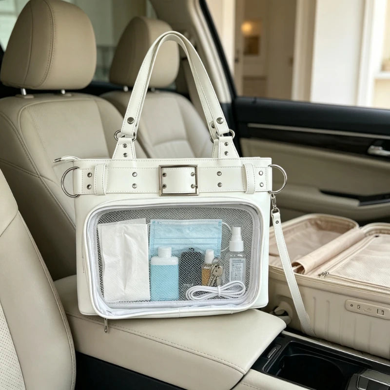 1pc Hidden Pocket Handbag Fashionable Girl Pain Bag Multi-purpose Household Storage Handbag