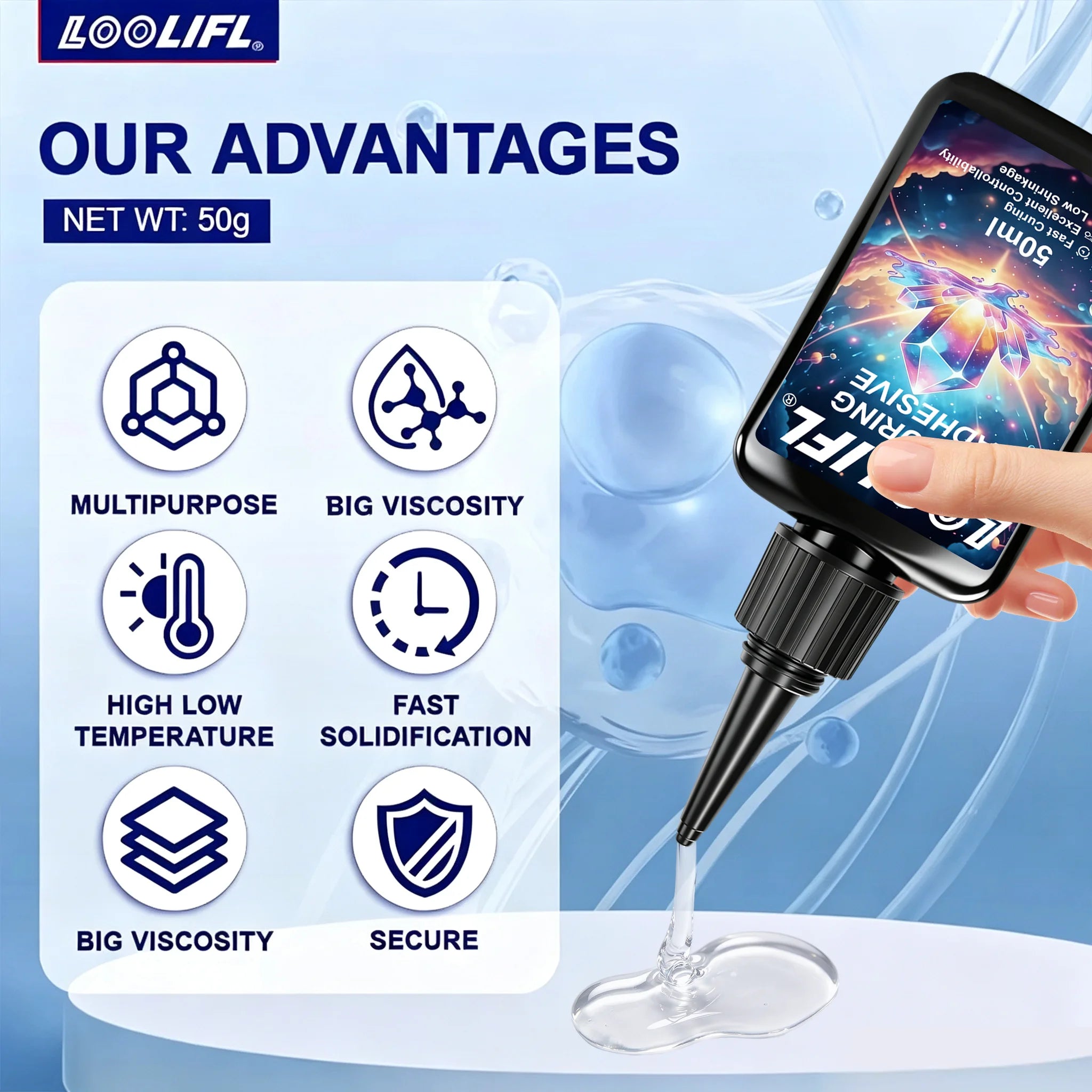 Uv Glue Super Transparent Invisible Adhesive, Craft Glue, Fast Drying, Strong Bonding, Uv Curing Glue, Waterproof, High Temperature Resistant, Suitable for DIY Crafts, Handmade Jewelry/Ornaments, Model Building, Glass, Acryli