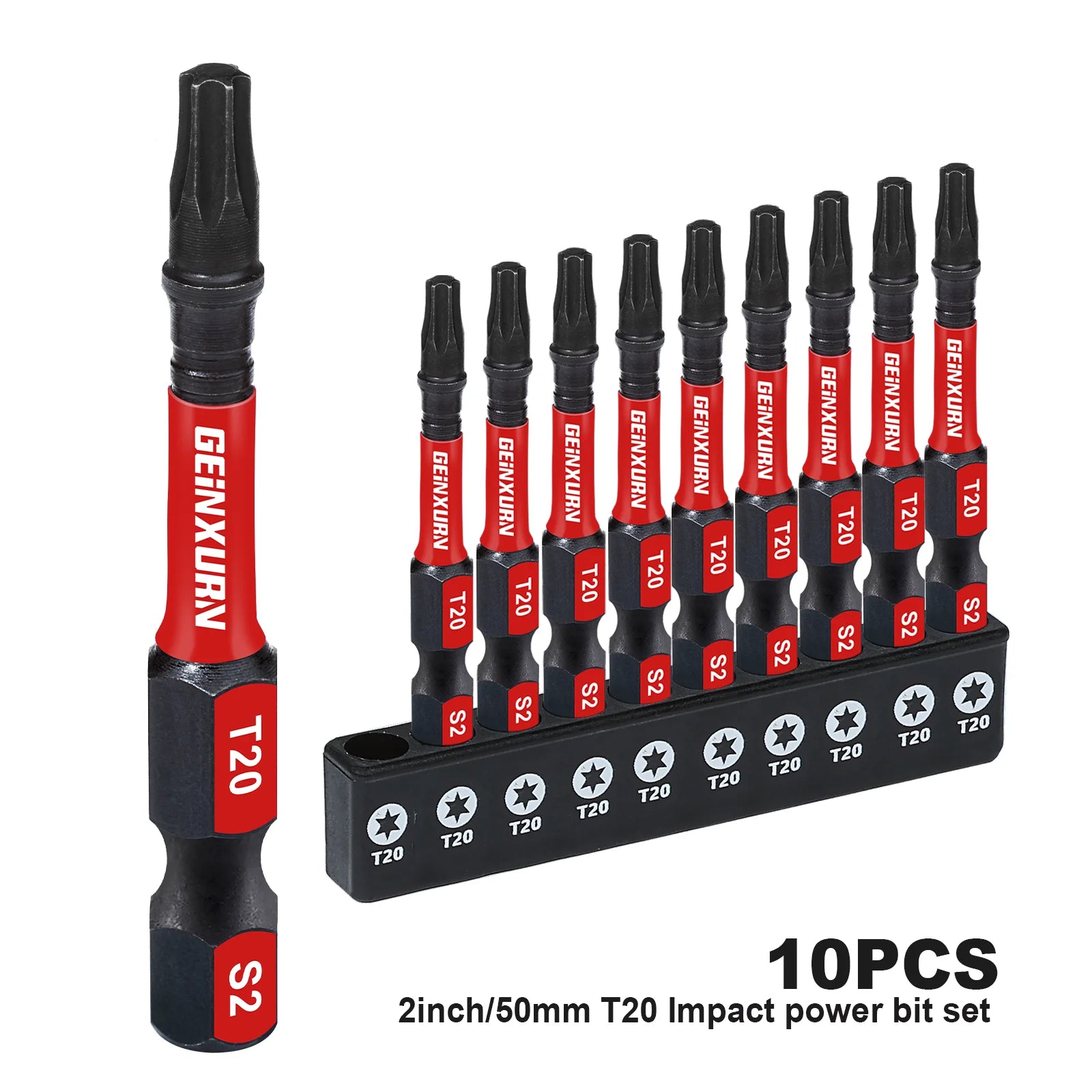 Geinxurn 2In S2 Magnetic T20 Torx Bits With Base, Motorcycle Repair Tools&Suitable for Motorcycle Maintenance