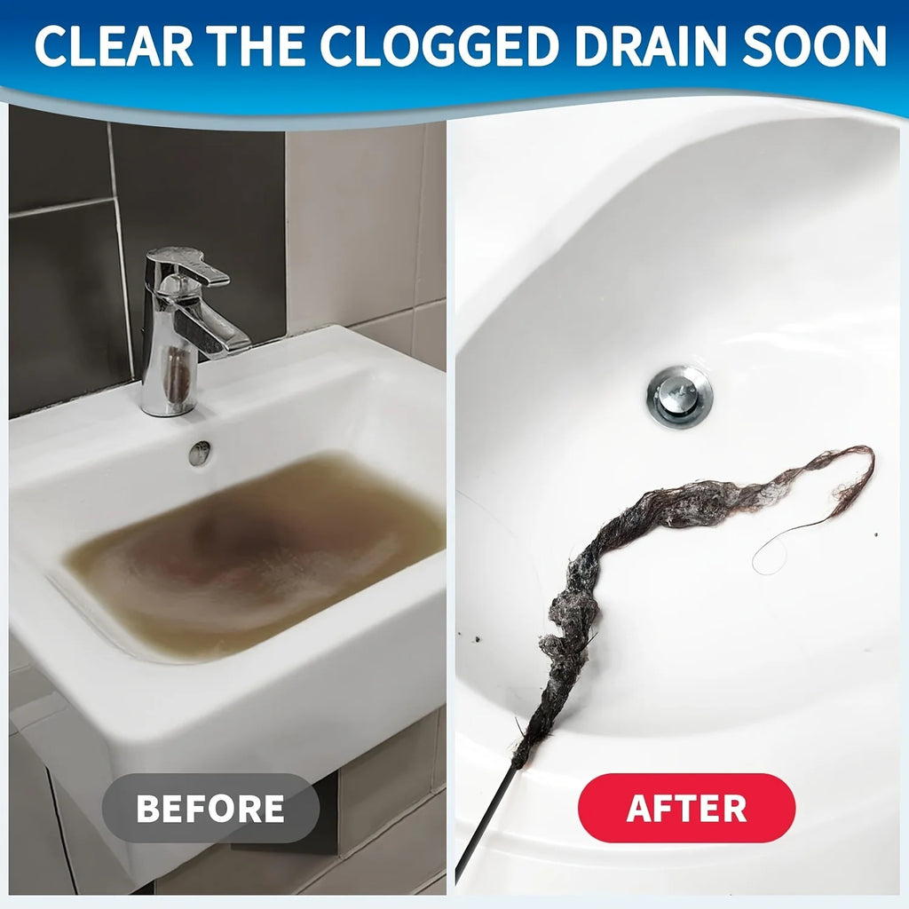 Drain Snakes for Unclogging Sink Made of Anti-Break Steel for Cleaning Shower Drain Bathroom Blockages and Kitchen Sink Cleaning