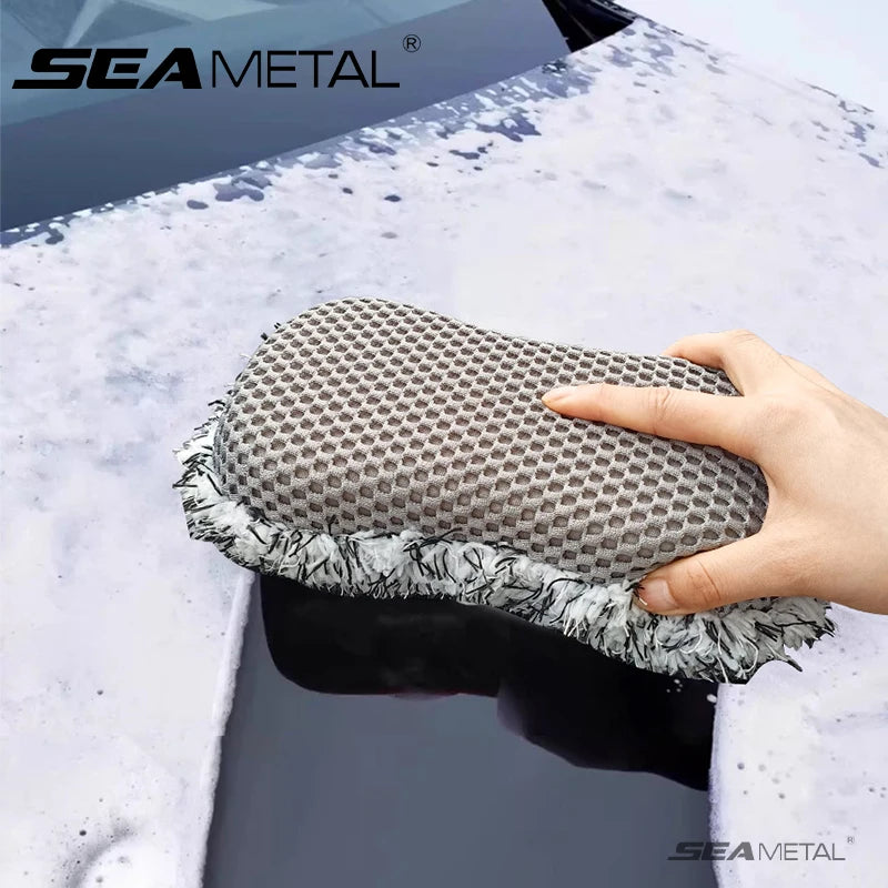 SEAMETAL Car Wash Sponge Microfiber Car Wash Sponge 8-shaped Sponge Super Absorbent Car Maintenance Car Wash Tools