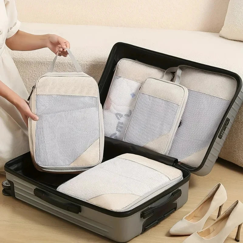 3-piece Travel Compression Packing Cube, Travel Bag Luggage Organizer Travel Essentials Carry-On Luggage Compression Cube