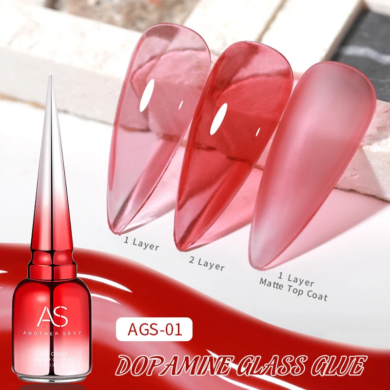 AS 15ml Translucent Amber Gel Nail Polish Brown Colour Varnish Gel Long Lasting Semi Permanent Tortoiseshell Nails Vernis