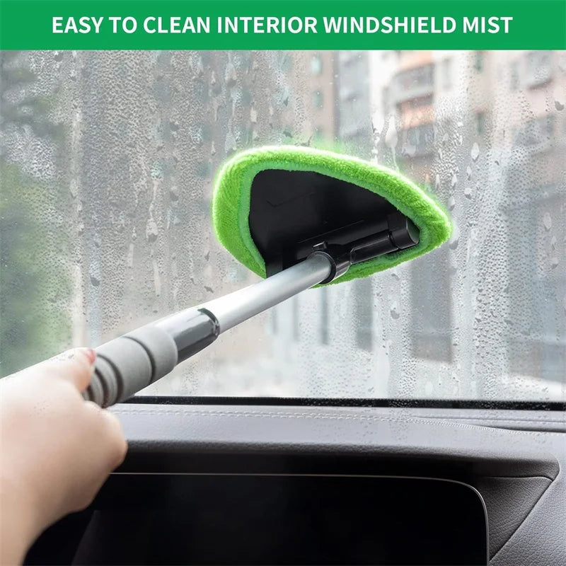 Car Window Cleaner Brush Kit Microfiber Windshield Cleaning Tool Auto Interior Glass Wash Wiper Long Handle Cleaning Brush