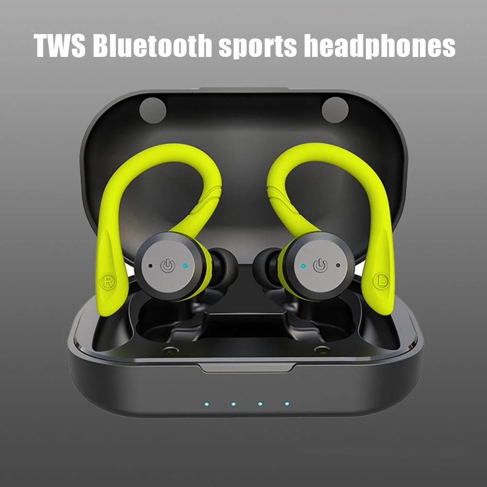Swimming Waterproof Bluetooth Earphone Dual Wear Style Sport Wireless Headset TWS IPX7 Earbuds Stereo Long Play Time With Mic