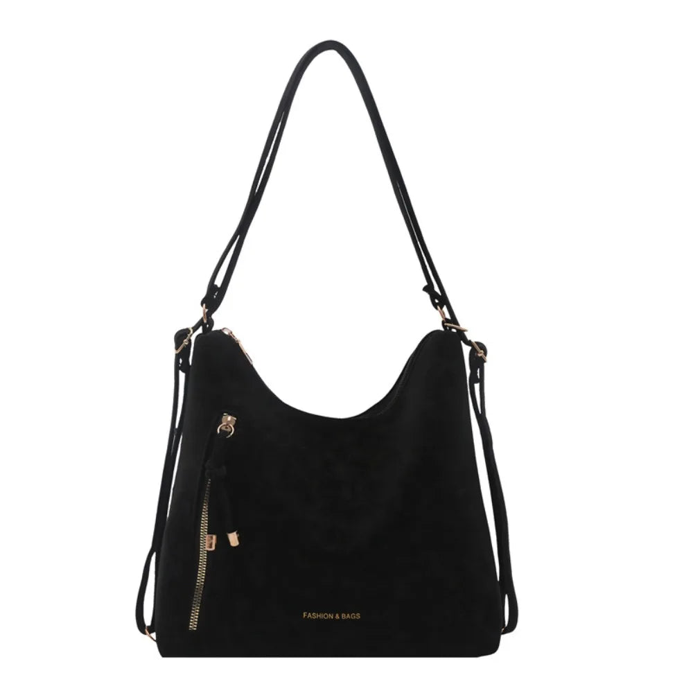 Portable Solid Color WomenTote Bag PU Leather Large Capacity Single Shoulder Bag Minimalist Lightweight Backpack Travel