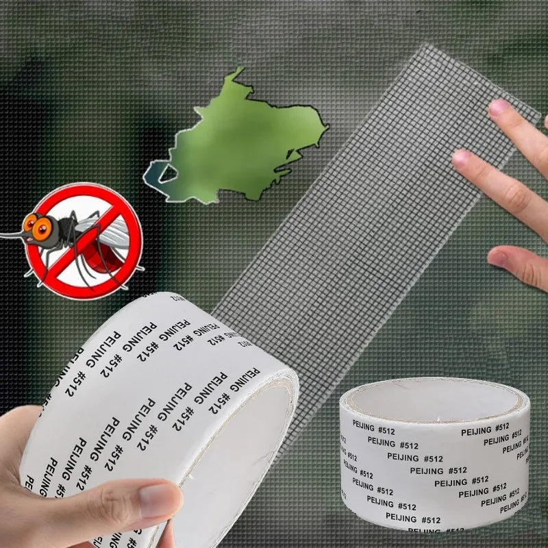 Window Screen Repair Tape Self-Adhesive Waterproof Screen Broken Holes Repair Patch Stickers Screen Door Anti-mosquito Mesh Tape