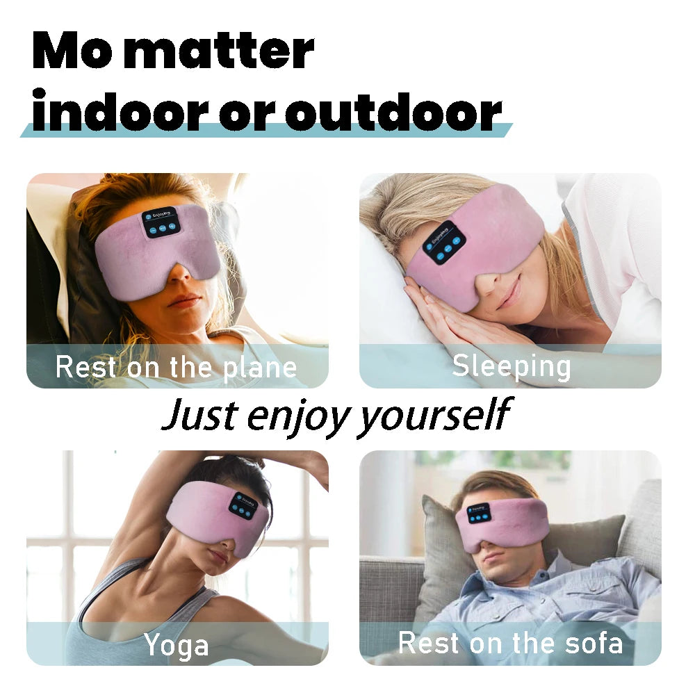 Bluetooth 5.2 Headphone 3D Wireless Music Eye Mask Headset Adjustable For Artifact breathable Sleeping Headphones