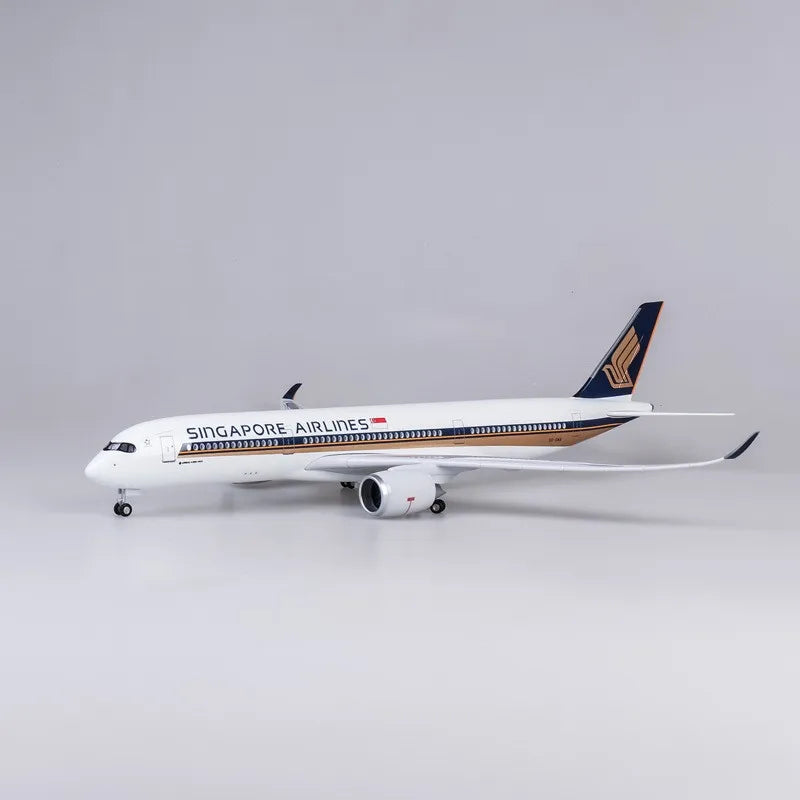 47cm Large Scale Toy Plane Singapore A350 Diecast Resin Airplane Model Kit with Stand for Aviation Enthusiast Gift or Collection