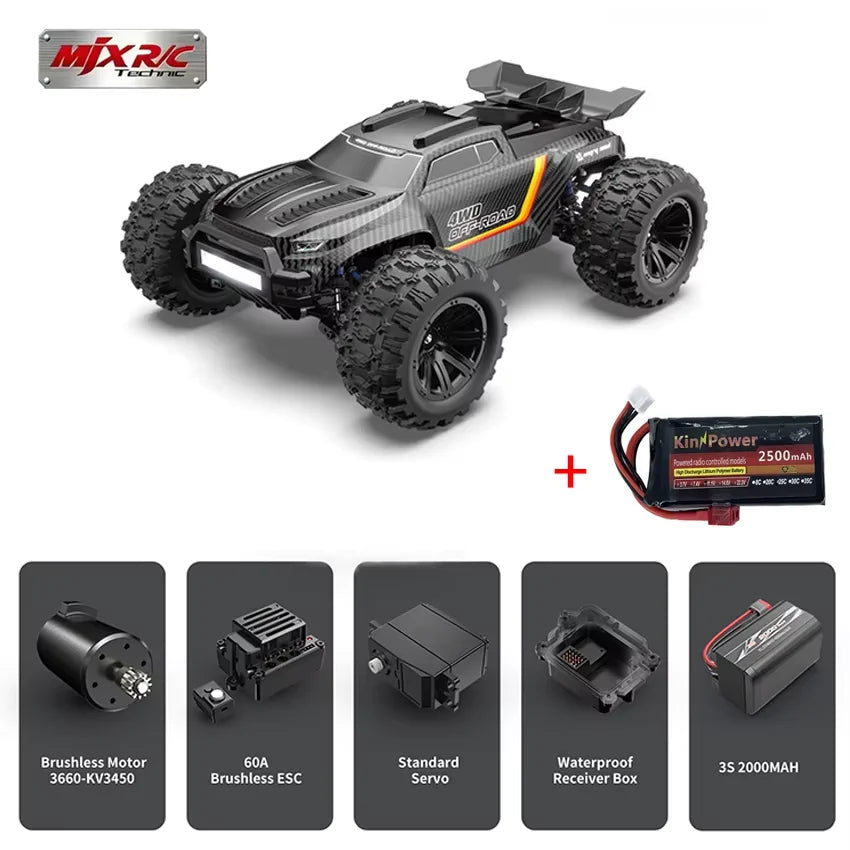 MJX Hyper Go 12212 1/12 4WD Brushless RC Monster Truck RTR 58KM/H High Speed Off-road Drift RC Vehicle Toys Gift For Adults Kids