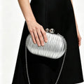 High-End Pleated Evening Bag Polyester Party Banquet Dress Bag Luxury Folded Clutch for Women