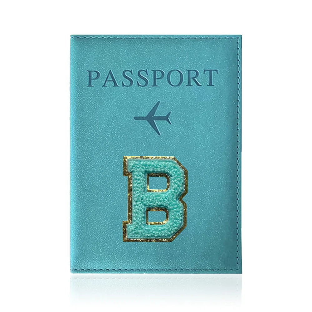 Passports Pouch Passport Protective Cover Green Letter Series Watertproof Passport Case Passports Holder PU ID Card Holders