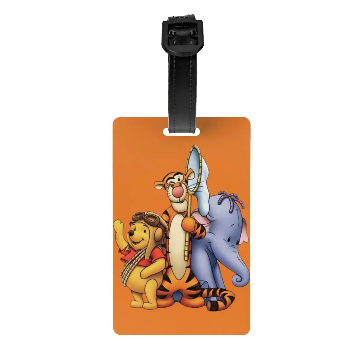 Custom My Friends Cartoon T-Tigger Pooh Luggage Tag Privacy Protection Baggage Tags Travel Bag Labels Suitcase