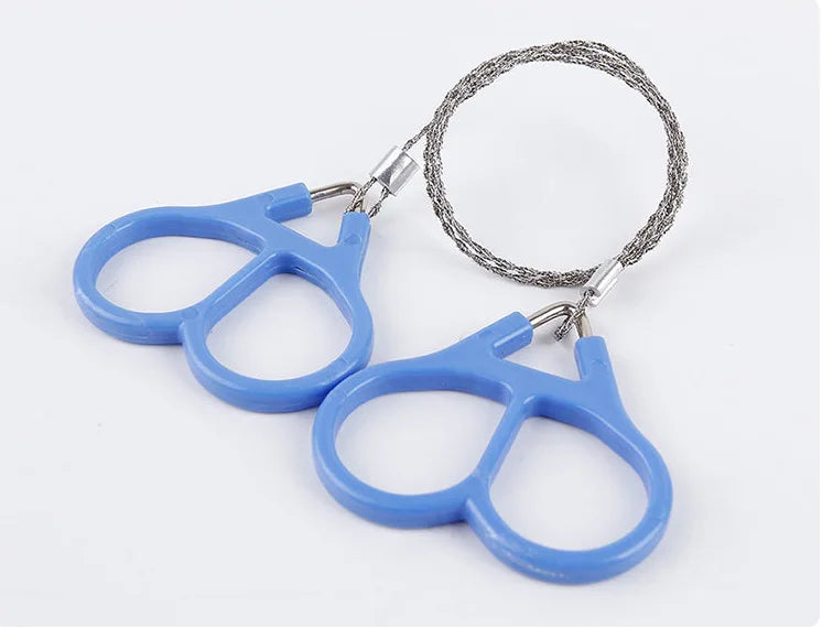 Hand-pulled hacksaw Outdoor survival saw Camping emergency survival equipment Extended 2-meter double-finger wire saw