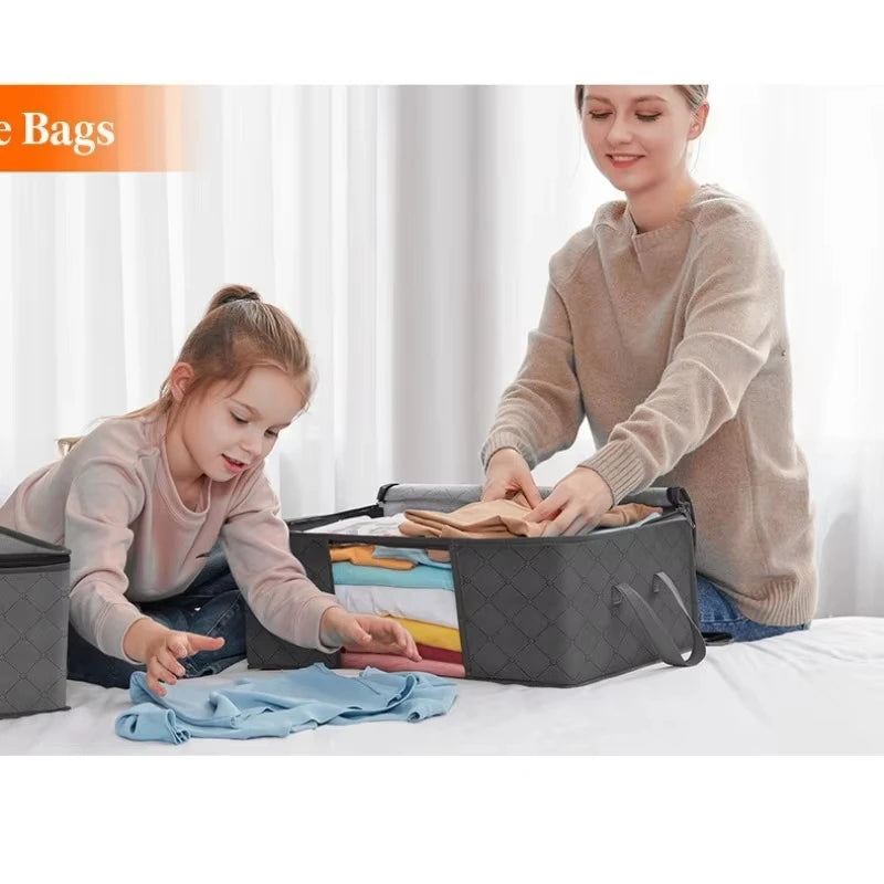 Large Foldable Storage Bag Clothes Travel Suitcases Organizer Reusable Shopping Bags Blanket Storage Bags Storage Containers