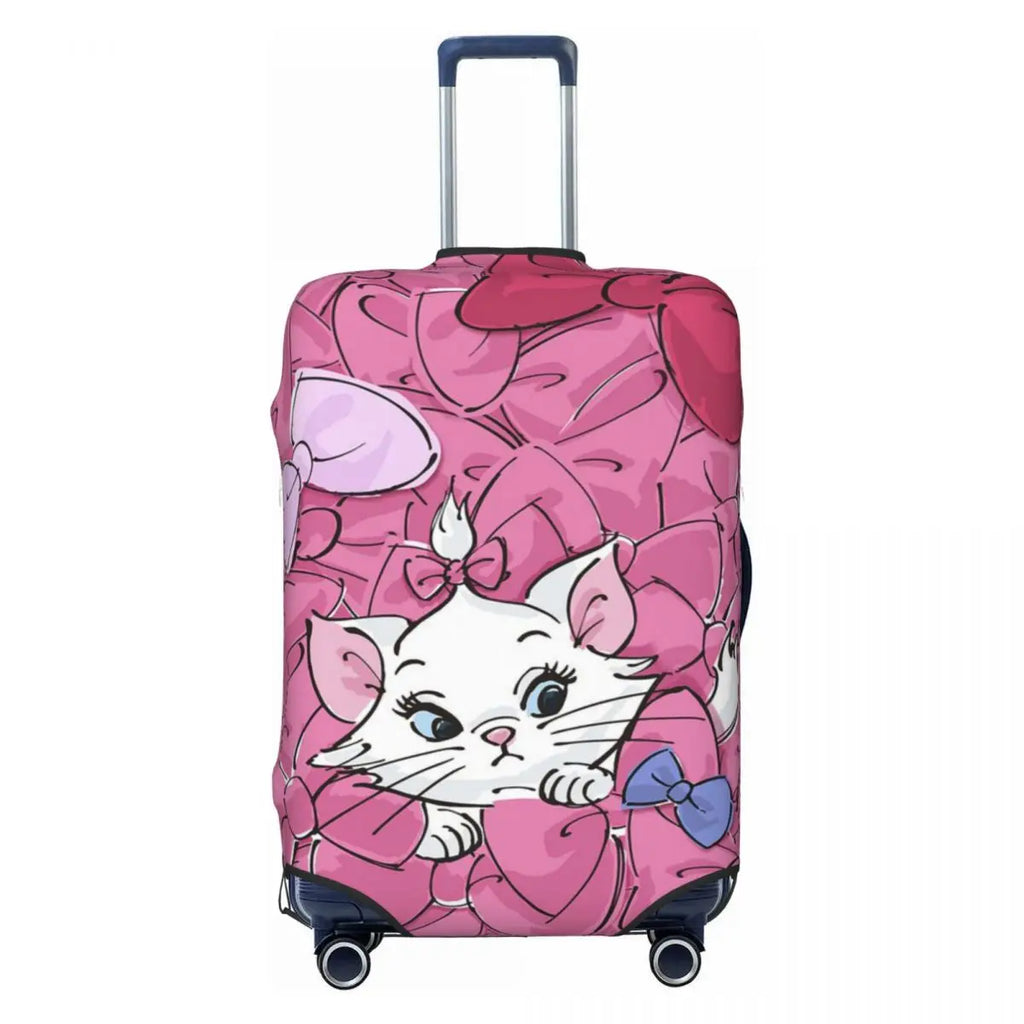 CustomM-Marie Cat Cartoon Travel Luggage Cover Elastic Suitcase Cover Protector Fit 18-32 Inch