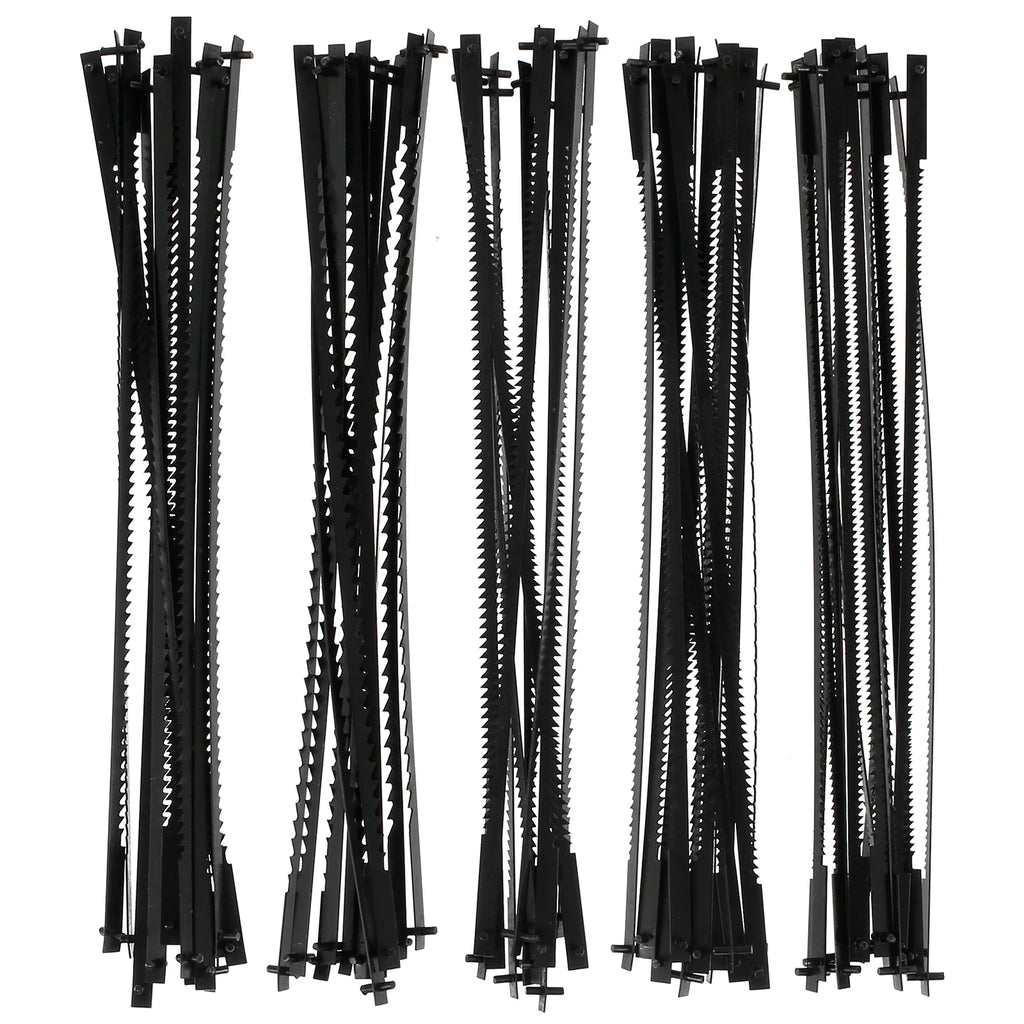 60Pcs Scroll Saw Blade Pin End 5inch Sturdy Carbon Steel Scroll Saw Blade TPI 10/15/18/20/24 Replacement for Wood Plastic Metal