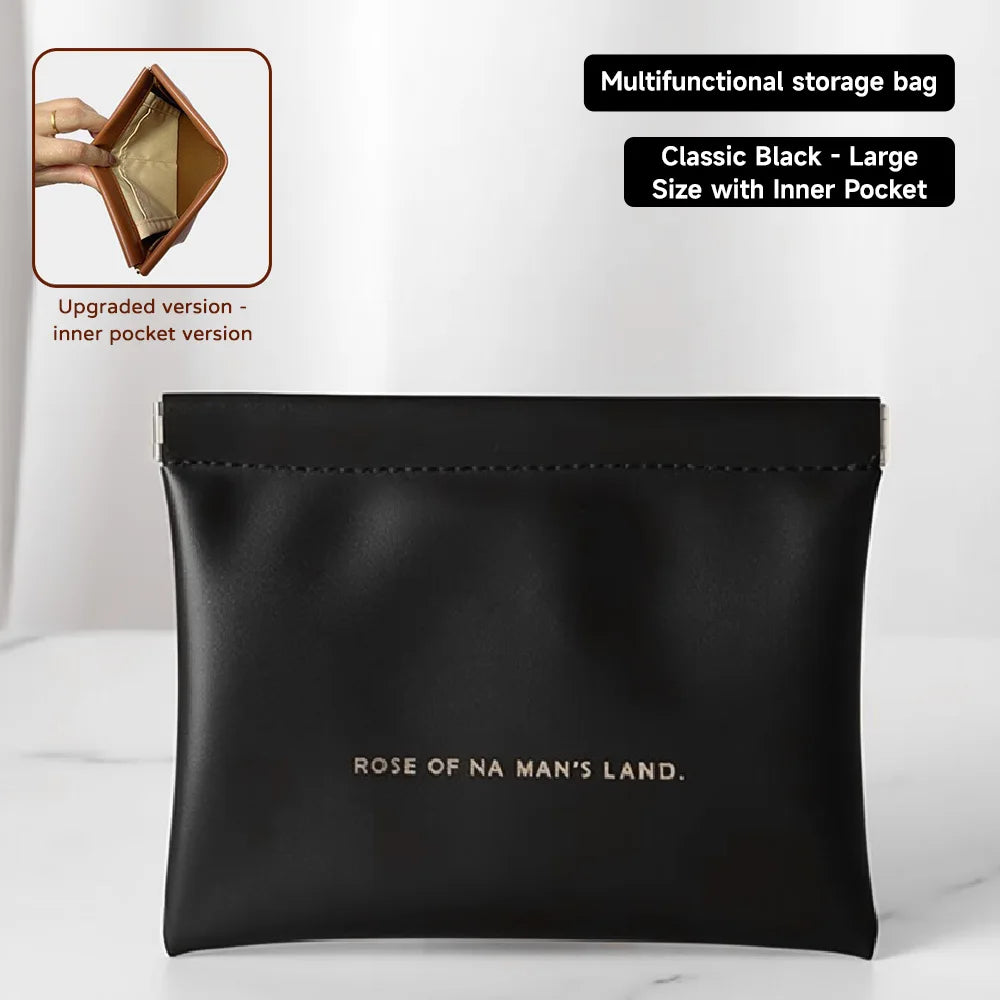 Fashion Multifunctional Storage Bag With Automatic Closure Wired Headphone PU Coin Purse Mini Portable Lipstick And Makeup Bag
