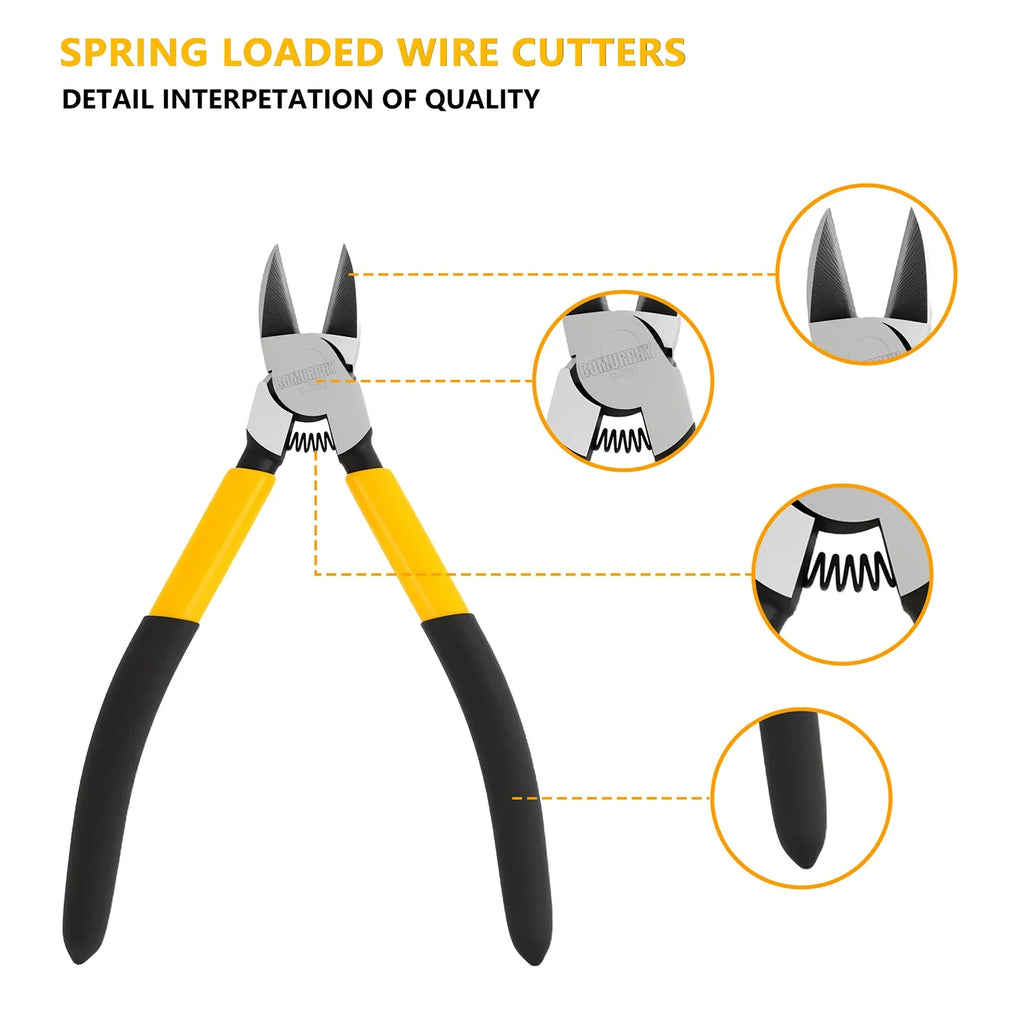 6.5 Inches Universal Wire Cutter Mini Diagonal Pliers Multifunctional Hardware Hand Tools Electrician
