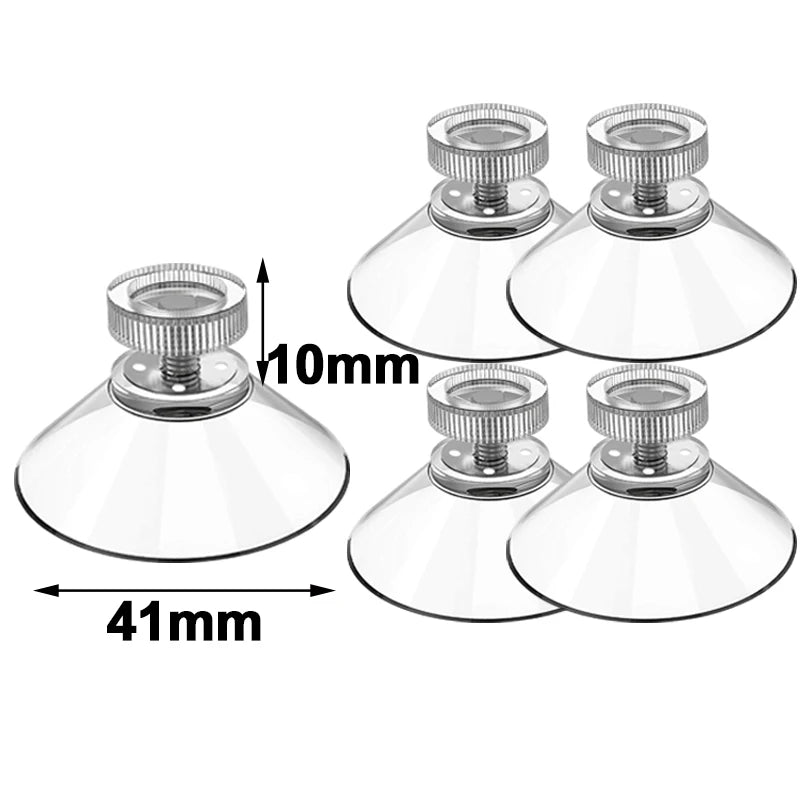 Plastic Suction Cups Hook 25/32/41mm Clear PVC Sucker Pads Strong Adhesive Suction Holder With Screw Nut Home Organizer Hooks