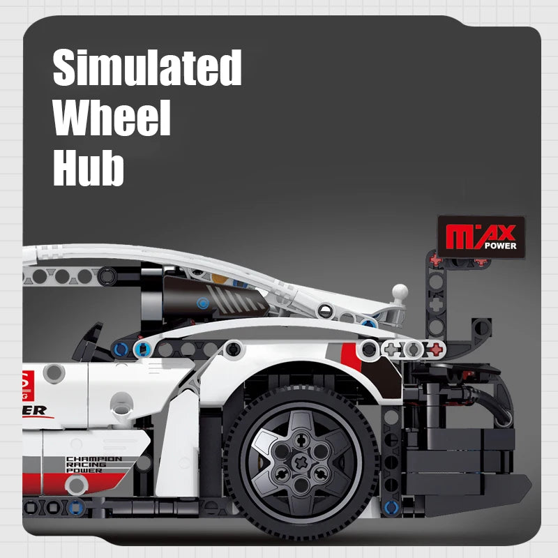 1131PCS Racing Car Model Building Blocks Toys White Sport Car Small Particle Assembly Bricks Sets Collection Creative Gifts
