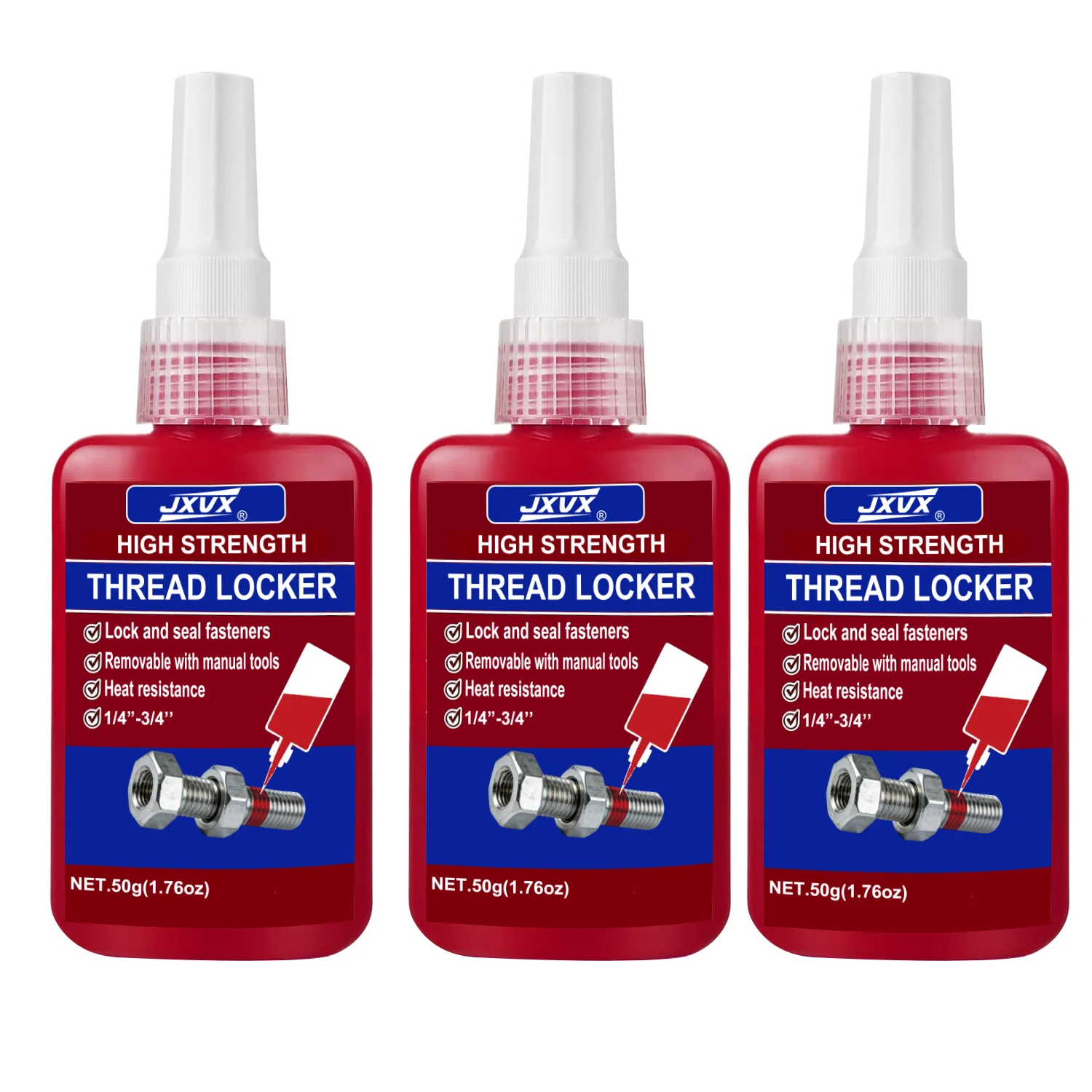 243/271 Medium Strength To High Threadlocker Blue  Red Threadlocker Adhesive Thread Locker Blue Screw Glue Agent Anaerobic Glue Anti-Loose 50ml.