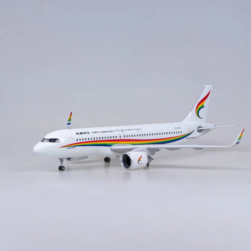 47CM Tibet Air Airline A320neo Aviation Aircraft Model W Plane Gift Collection Show Standable Airplane with Wheel Collection Fan