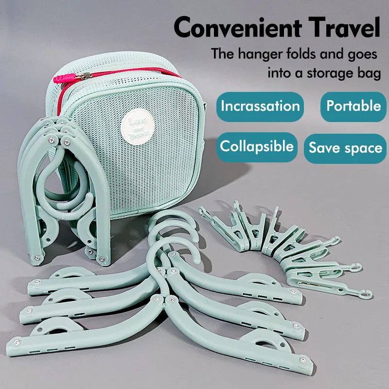 Bestseller Foldable Travel Clothes Hangers with Storage Bag, Portable Laundry Rack for Business Trip, Dorm & Household Use