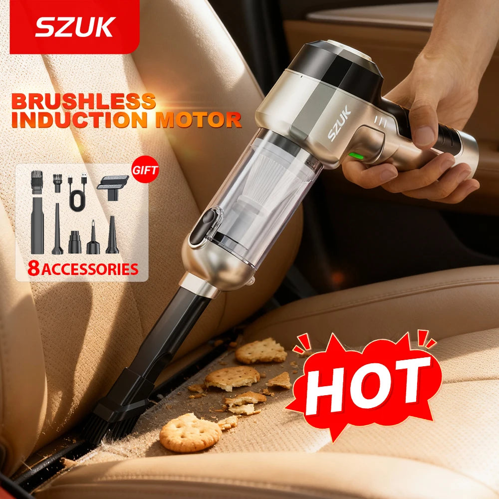 SZUK C017MAX Car Vacuum Cleaner Portable Handheld Mini Vacuum Cleaner Strong Suction Wireless Cleaner Car Cleaning Machine