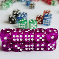 Set of 10pcs Glitter Dice Roller D6 6 Faces  12mm Casino Game Dice D6 Mini Dice in OPP Bag For Table Board Game