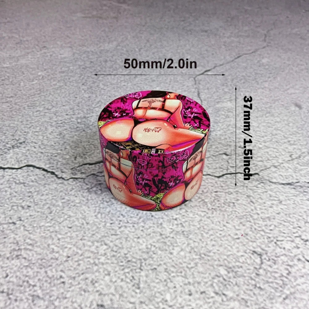 2/2.5inch Cartoon Girl Metal Herb Grinder Grass Cigar Mill Mortar 4-Layers Tobacco Vanilla Bud Grinder Smoking Cigarette Tool