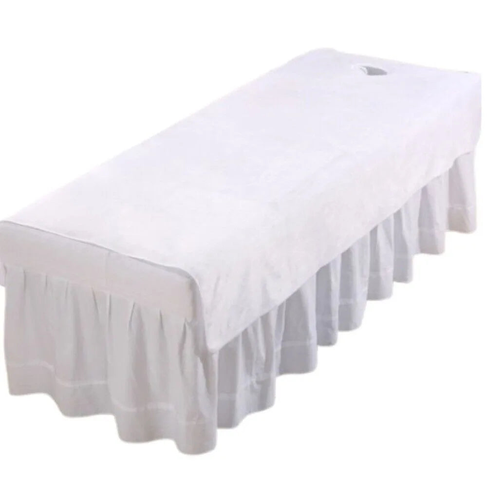 Comfortable SPA Bedspread with Face Hole Thickened Soft Beauty Salon Bed Sheets Velvet Cosmetic Bed Sheet