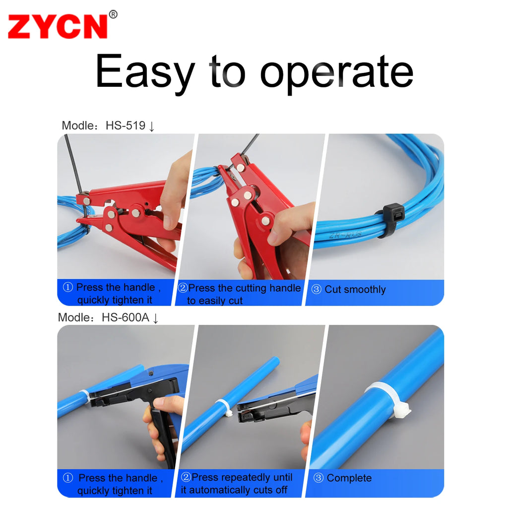 Cable Tie Gun Clamp Plastic Fastening TG-100 Automatic Tensioning Nylon Width 2.3mm To 9.5mm Guns Automatic Tension Cut Off