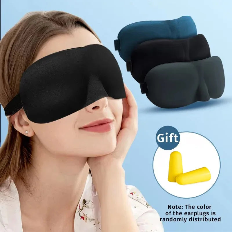 3D Sleeping Mask Eyepatch Block Out Light Eye Mask Soft Cover Rest Relax Sleep Aid Women Men Portable Blindfold Travel Eyepatch