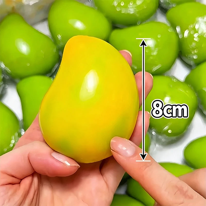 Handmade Squishy Mango Stress Ball Toy Color-changing Mango Squeeze Fidget Toys ASMR Sensory Stress Relief Toy for Adult
