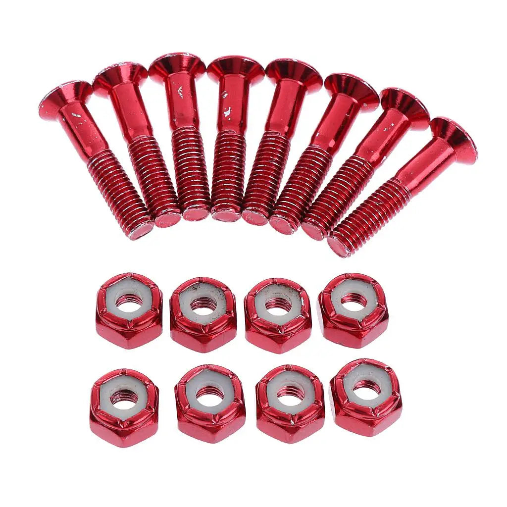8pcs Brand New Replace Skateboard Truck Hardware Set Longboard Screws Bolts